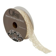 Simplicity Trim, Cream 3/4 inch Cluny 1-Side Scalloped Edge Trim Great for Apparel, Home Decorating, and Crafts, 3 Yards, 1 Each